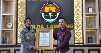 Atas Kinerjanya, Bid Humas Polda Lampung Mendapat Apresiasi dan Penghargaan